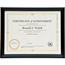 St. James® Certificate Frame 11"x8-1/2" Milano Glossy Black