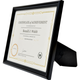 St. James® Certificate Frame 11" x 8-1/2" Milano Glossy Black
