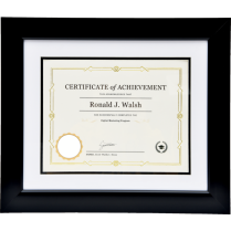 St. James® Awards and Recognition Double Mat Frame 16-3/4" x 14-1/4" Tuxedo Black