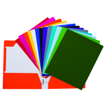 Geocan Laminated 2 Pocket Portfolio with Tangs Assorted Colours