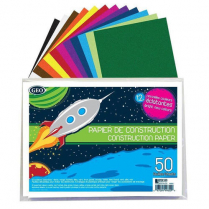 Geo Louis Garneau Construction Paper 9" x 12" Assorted Colours 50 sheets/pkg