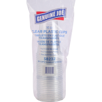 Genuine Joe Clear Plastic Cups 10oz 25/Pkg