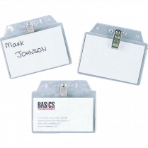 Gemex Pocket Name Badge Kit Clip Holder 2-1/4" x 3-1/2" 10/pkg