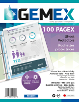 Gemex Heavyweight Sheet Protectors Letter 3-Hole 100/pkg