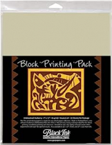 Black Ink Block Printing Paper Pack Unbleached Natural 9" x 12"