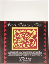 Black Ink Block Printing Paper Pack Assorted 9" x 12"