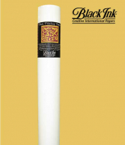 Black Ink Block Printing Paper Roll White 37"