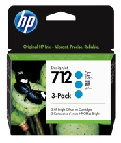 HP 712 Inkjet Cartridges Cyan 3/pkg