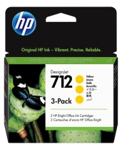 HP 712 Inkjet Cartridges Yellow 3/pkg