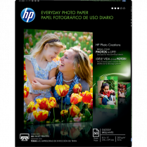 HP Everyday Photo Paper Inkjet Glossy Letter 8-1/2 x 11 50/pkg