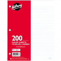 Hilroy Refill Sheets 10-7/8" x 8-3/8" 200 sheets/pkg