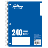 Hilroy 3 Subject Coil Notebook 8"x10-1/2" Assorted Colours