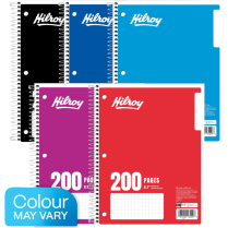 Hilroy Coil Graph  3-Hole Notebook 8"x10-1/2" Assorted Colours