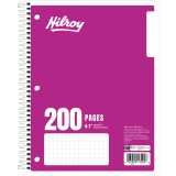 Hilroy Coil Graph  3-Hole Notebook 8"x10-1/2" Assorted Colours