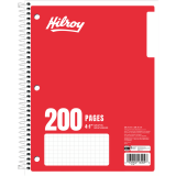 Hilroy Coil Graph  3-Hole Notebook 8"x10-1/2" Assorted Colours