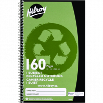 Hilroy Recycled Notebook 9-1/2x6 160 pgs Assorted Colours