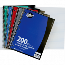 Hilroy 1-Subject Notebooks Coil Bound 200 pages 10-1/2" x 8" Assorted Colours