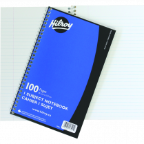 Hilroy 1-Subject Notebook Coil Bound 9-1/2" x 6" Blue 200 pgs