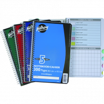 Hilroy 5-Subject Notebook Ruled 300 pages 9-1/2" x 6" Assorted Colours