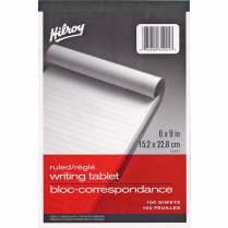 Hilroy Plain Writing Pad Ruled 6" x 9" White