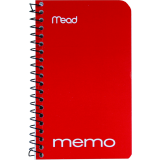 Mead® Memo Book Open Side Coil Bound 5" x 3" 60 pages