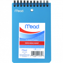 Mead® Memo Book Open End Coil Bound Poly 4" x 6" 150 pages