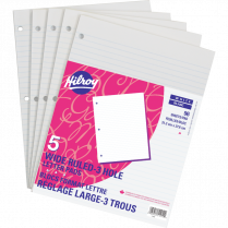 Hilroy Letter Writing Pads Wide Rule 96 sheets per pad 5/pkg