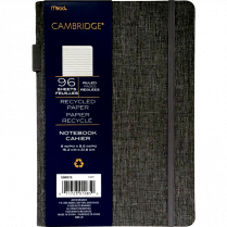 Cambridge® Bungee Notebook 8-1/2" x 6" Light Grey