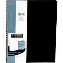 Cambridge® Wirebound Hard Cover Notebook 8-1/2" x 11" 160 pages Black