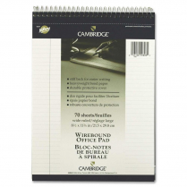 Cambridge Top Wirebound Office Pad 8-1/2" x 11-3/4" 80 Sheets