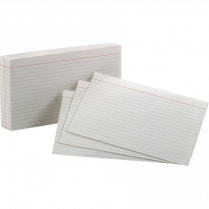 Oxford® White Index Cards 5" x 8" Ruled 100/pkg