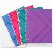 Hilroy Poly Notebook 3-Hole Punched 8" x 10-1/2" 200 Sheets Assorted Colours