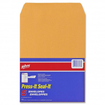 Hilroy Press-It Seal-It Catalogue Envelopes Kraft 9" x 12" 5/pkg
