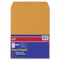 Hilroy Press-It Seal-It Catalogue Envelopes Kraft 10" x 13" 4/pkg