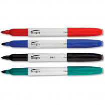 Integra Bullet Tip Dry-erase Whiteboard Markers Assorted Colours 4/set