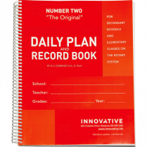 The Original Secondary Teacher Daily Plan and Record Book English Coil Bound Red