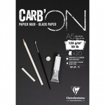 Clairefontaine Carb'on Black Drawing Paper 5-3/84" x 8-1/4" 20Sheets