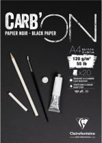 Clairefontaine Carb'on Black Drawing Paper 8-1/2" x 11-3/4" 20Sheets