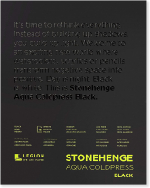 Legion Stonehenge Aqua Coldpress Black Watercolour Pad 8" x 10" 15sheets