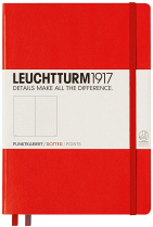 Leuchtturm Dotted Hardcover Notebook A5 6" x 8-1/4" Red