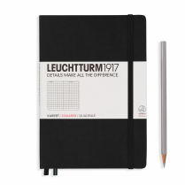 Leuchtturm Notebook A5 5-3/4" x 8-3/4" Squared Black
