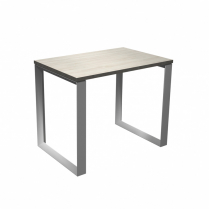 HDL Levels Table 24" x 36" Winter White Top, Silver Loop Legs