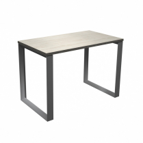 HDL Levels Table 24" x 42" Winter White Top, Silver Loop Legs