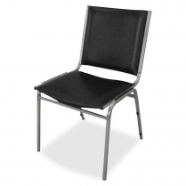Lorell Padded Armless Stacking Chairs Steel and Black 4/Carton