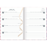 Letts® Morocco Weekly Planner Sewn bound 8-1/4" x 5-7/8" Multilingual Pink