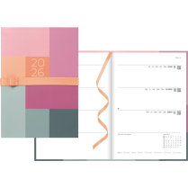 Letts® Gradient Weekly Planners Hard Cover 12 months 8-1/4"x5-7/8" Multilingual Rose