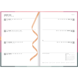 Letts® Gradient Weekly Planners Hard Cover 12 months 8-1/4" x 5-7/8" Multilingual Rose