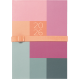 Letts® Gradient Weekly Planners Hard Cover 12 months 8-1/4" x 5-7/8" Multilingual Rose