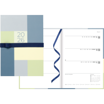 Letts® Gradient Weekly Planners Hard Cover 12 months 8-1/4"x5-7/8" Multilingual Blue