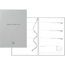 Letts® Titanium Weekly Planners Hard Metallic Cover 12 months 8-1/4"x5-7/8" Multilingual Silver